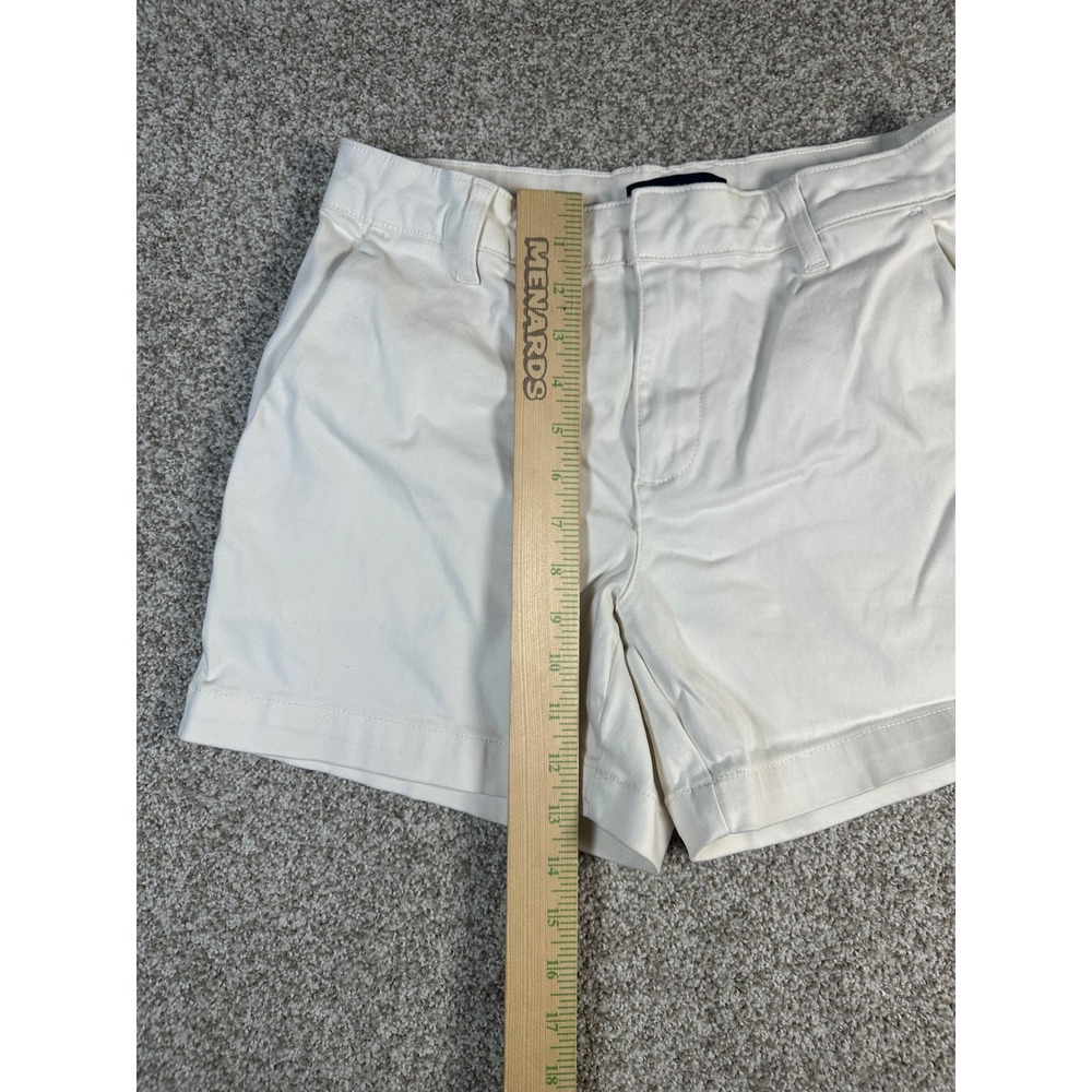 Banana Republic Womens Off White Cream Chino Shorts Size 6 Cotton Blend Stretch